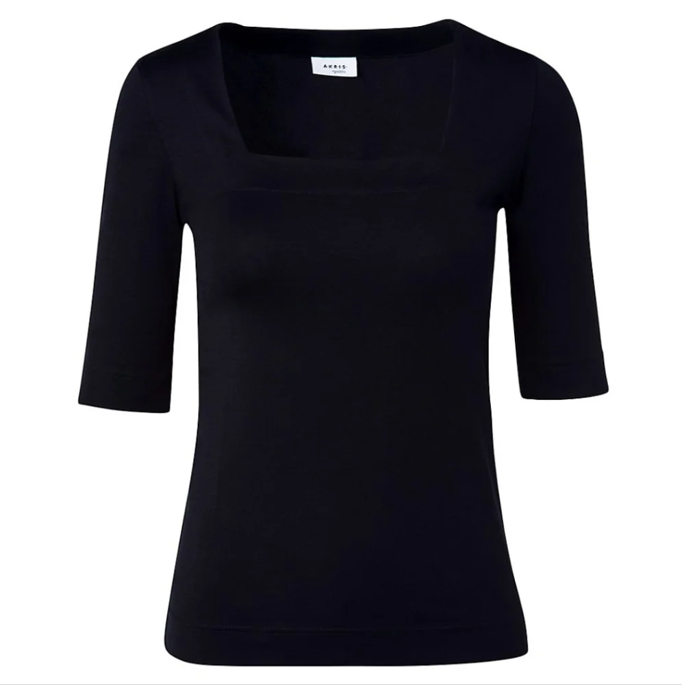 Akris Punto Essentials Jersey Square neck top black medium - Picture 5 of 11